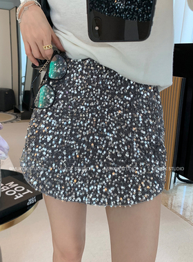 亮片包臀短裙女2026春新款辣妹显瘦防走光一步裙a字半身裙