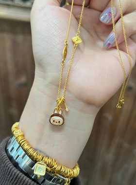新可可爱爱拉布布项链轻奢小众时尚百搭设计感精致复古气质锁骨链