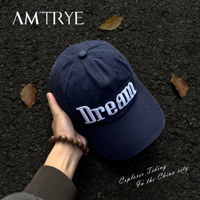 小众款字母刺绣鸭舌帽男款加深顶