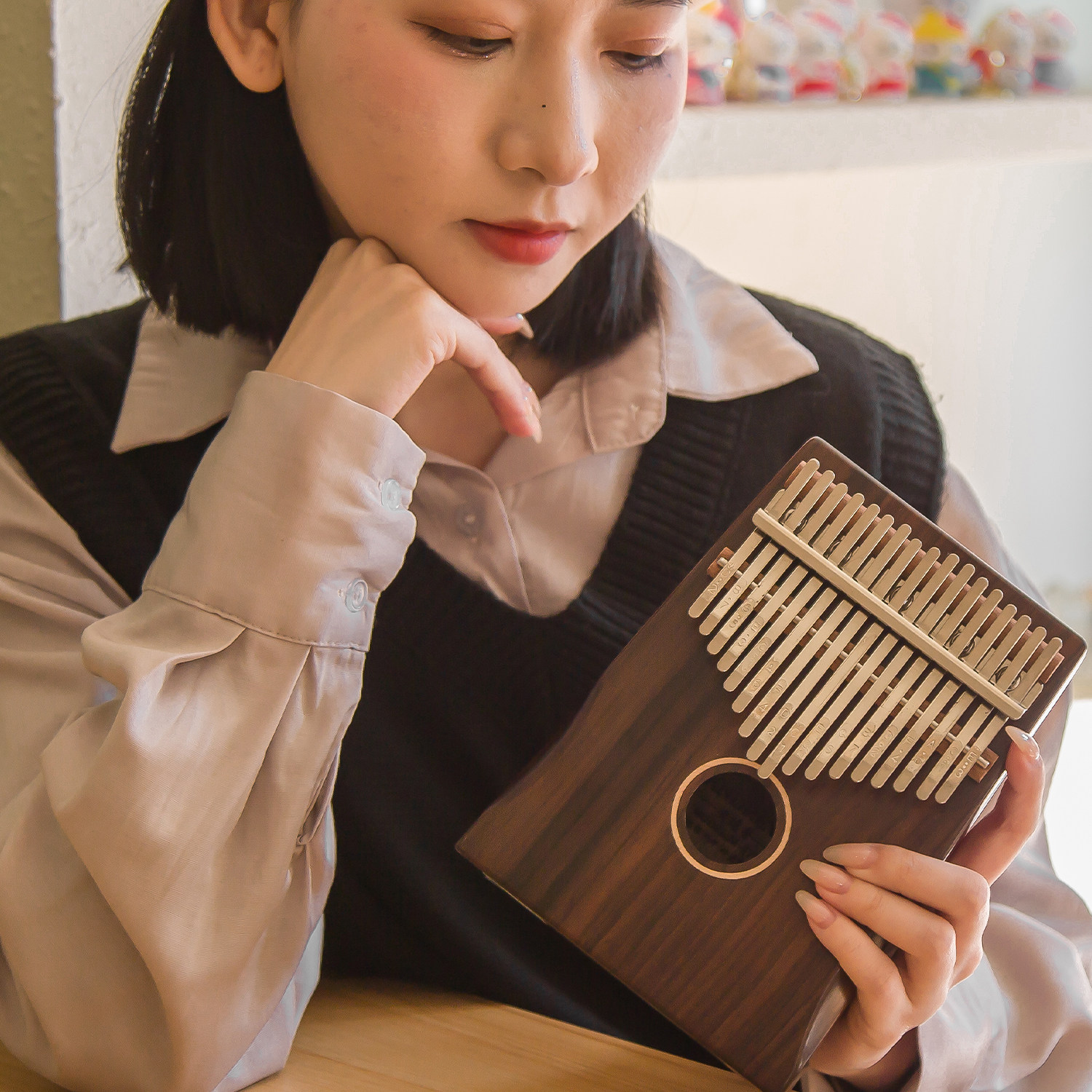 ADL安德鲁拇指琴卡林巴琴女生正品儿童护手款17音手指琴初学者图片