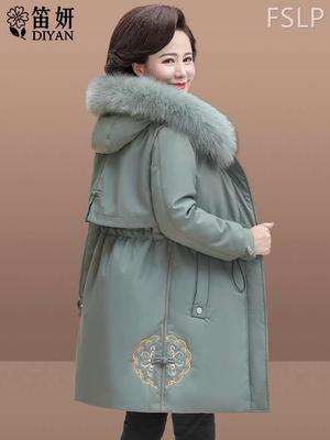 妈妈冬装外套洋气派克服50岁中年人冬季棉衣大码中老年羽绒棉服女