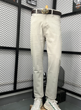 春夏新款浅色修身牛仔裤男直筒中腰长裤百搭休闲裤潮流时尚高品质