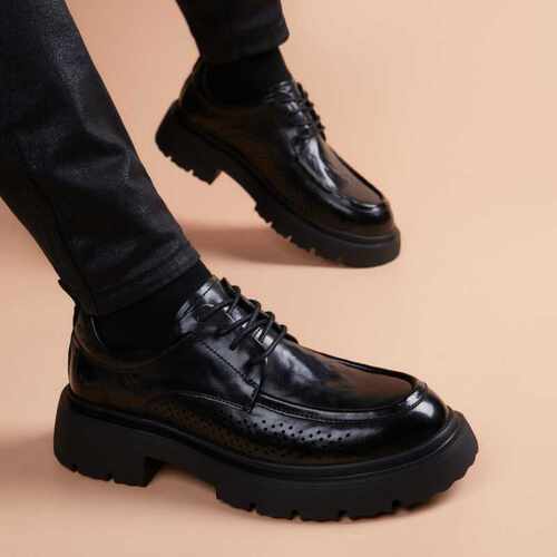 休闲圆头软底男鞋透气商务正装