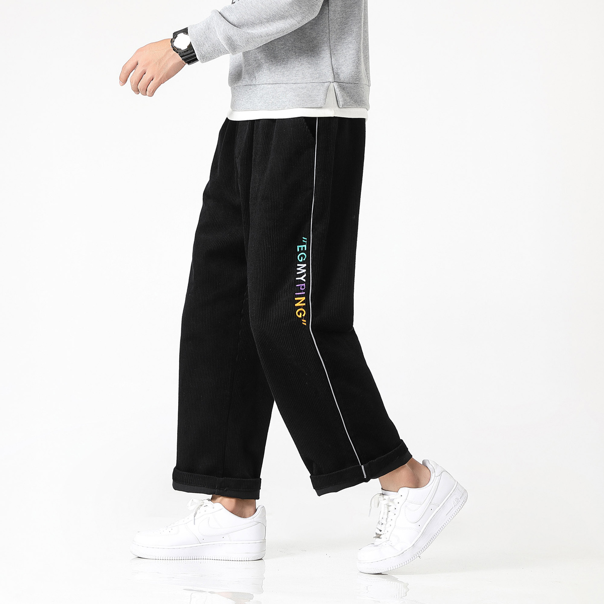 New corduroy casual pants in spring