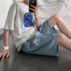 Summer fashion brand Daisy computer embroidery casual shorts men's loose large 5-point pants