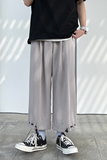 冰丝垂感宽松阔腿九分裤坠感抽绳裤脚直筒休闲八分裤西裤9832-P50，男装西裤，电商C305A