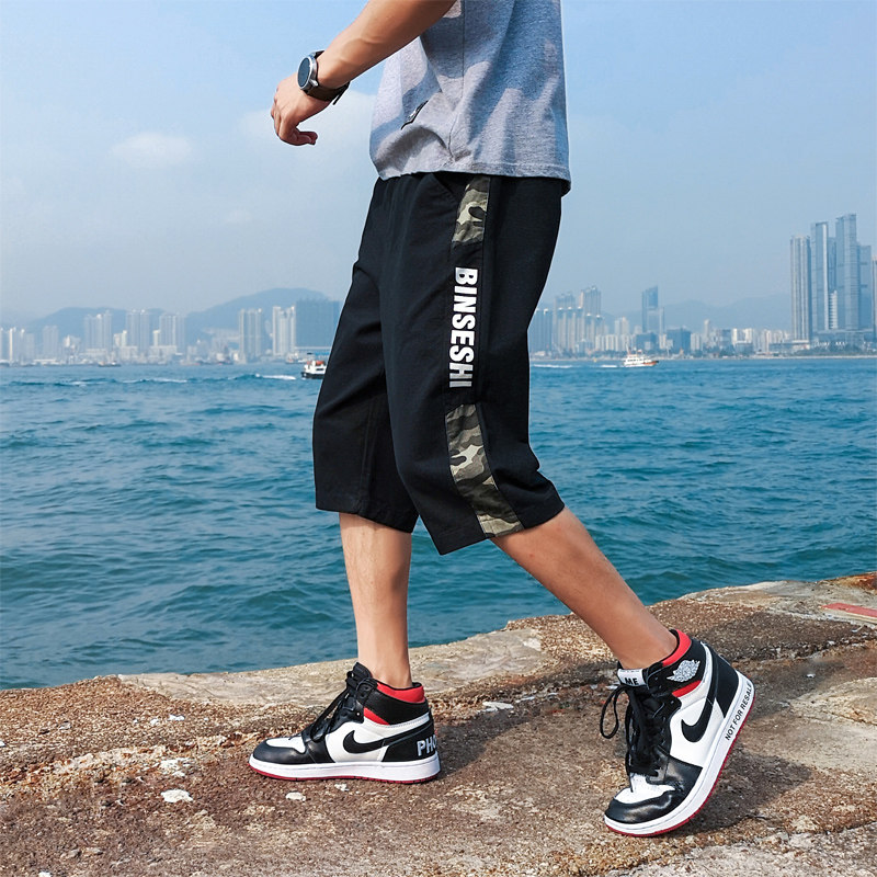 夏季韩版潮流宽松工装短裤休闲运动七分裤Q图片