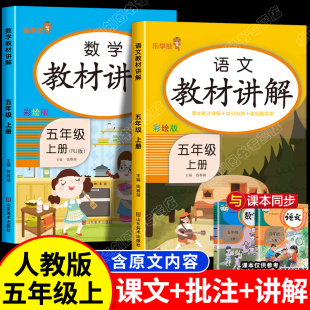 教材全解五年级上下册语文数学人教版 小学5年级上下学期语数教材解读详解一点通解析预习用书教辅辅导资料课堂笔记课前预习单训练