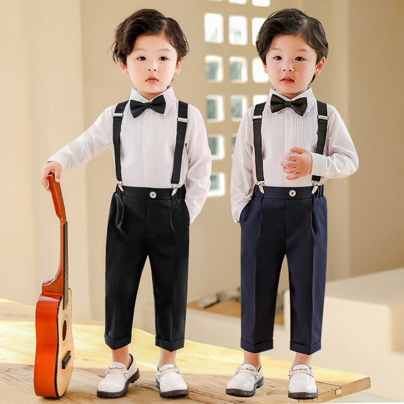 男宝礼服套装衬衫背带裤图片