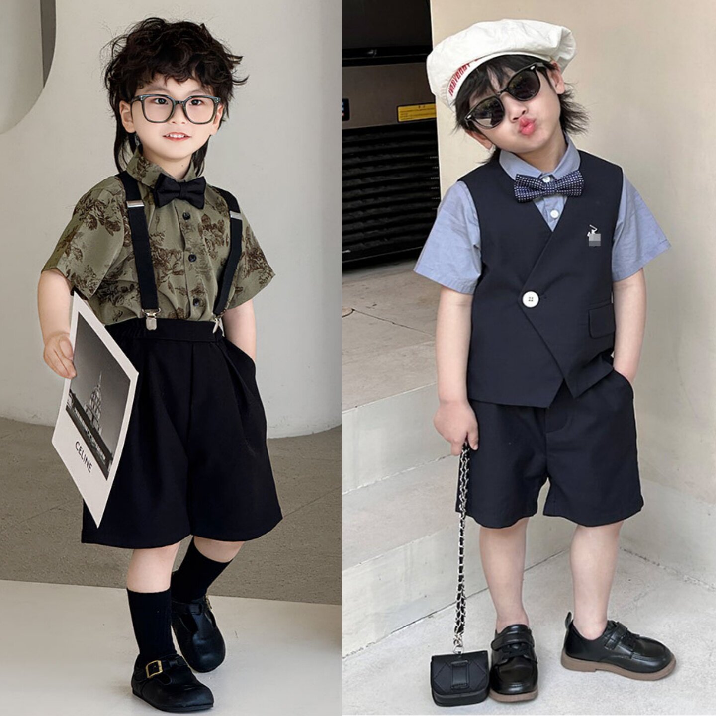 花童西装套装男童幼儿园小主持人男孩生日西服儿童礼服夏季演出服