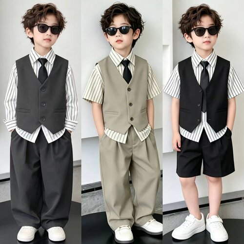 男童西装套装夏季十岁生日男孩衣服幼儿园儿童主持人小礼服男生10