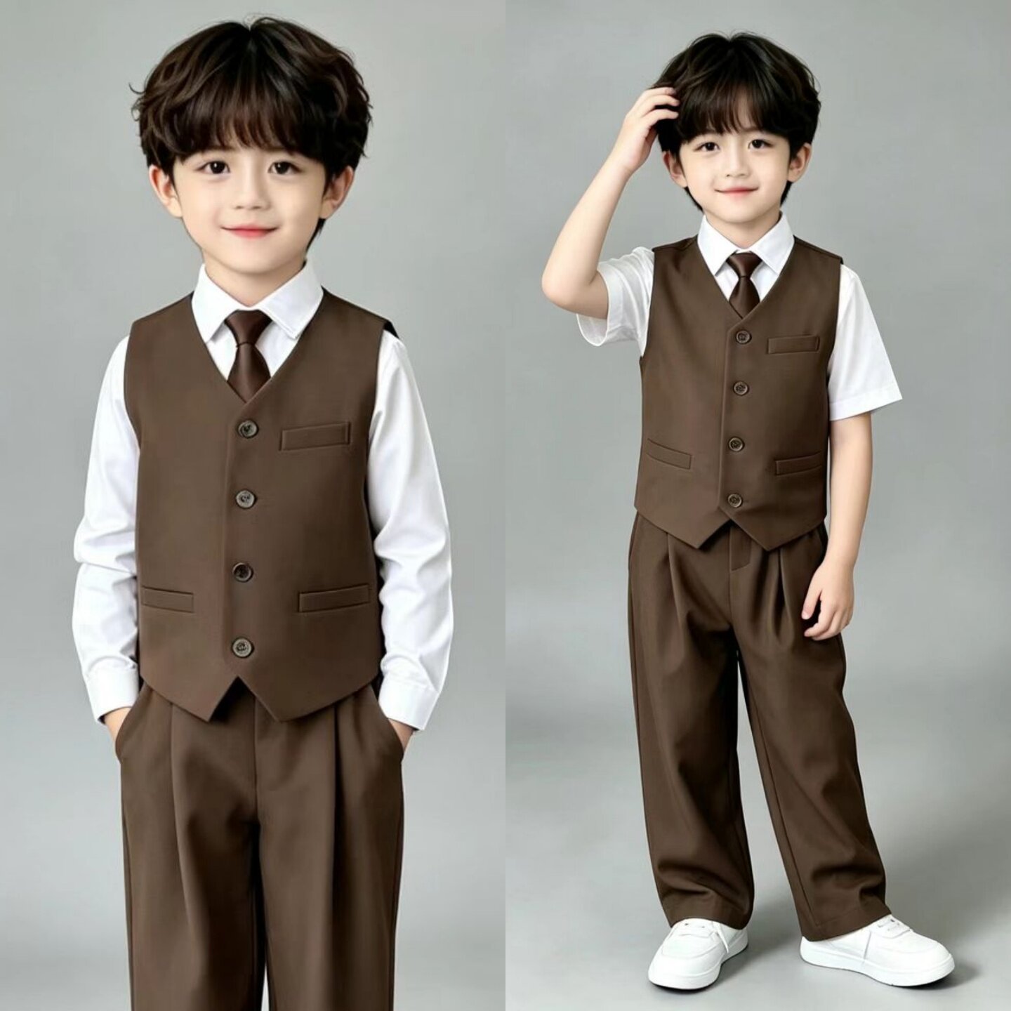 儿童西服男小西装套装休闲小少爷男童参加婚礼穿搭男宝生日礼服秋