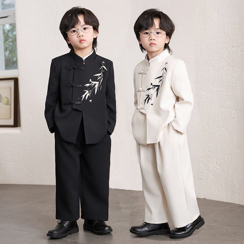 儿童中山装男童新中式礼服西装外套男孩国风春秋西服套装男宝春装