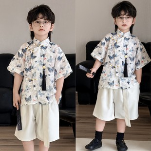六一儿童节中国风演出服复古港风80年代怀旧服装男童模特走秀潮服