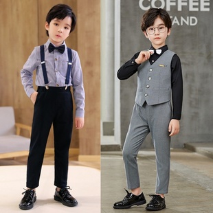 男童儿童演讲比赛服装小主持人晚会西装套装男孩衬衫演出礼服秋季