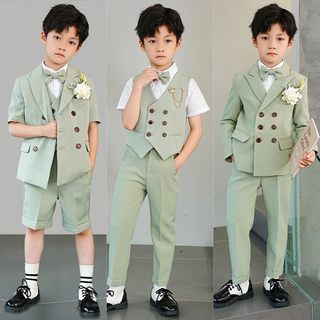 儿童演讲礼服男童小主持人服装钢琴比赛男孩口才演出服西装套装夏