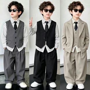 男童西装套装十岁生日男孩衣服儿童小礼服2026男生痞帅花童婚礼10