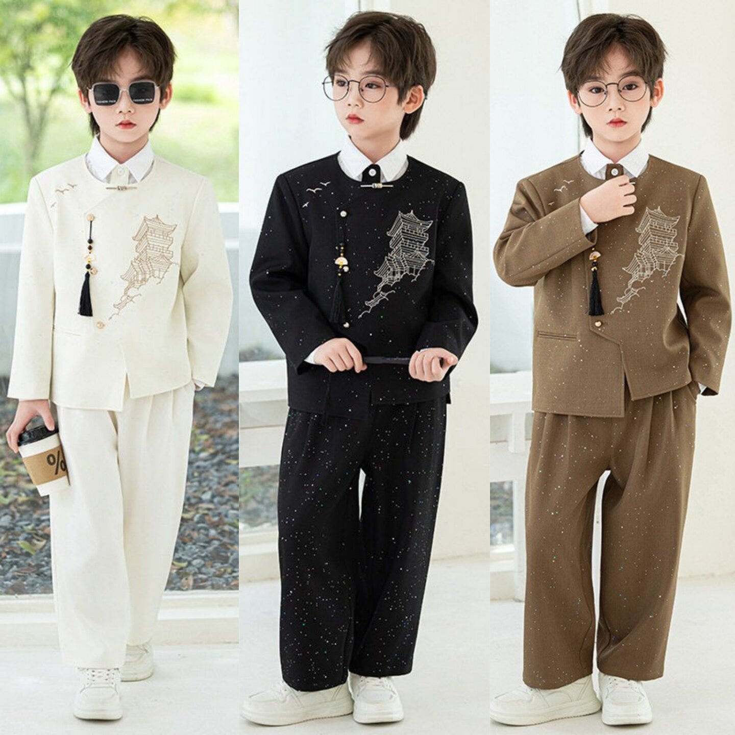儿童新中式国风套装男童2026新款儿童男装礼服十岁生日穿搭中国风