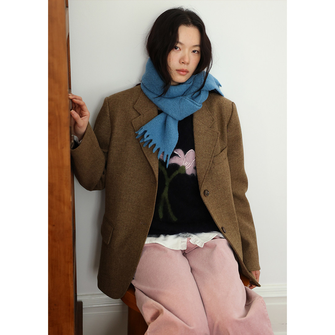 【10/20 20:00新品】棕色羊毛毛呢西装外套女羽绒内胆保暖呢子冬