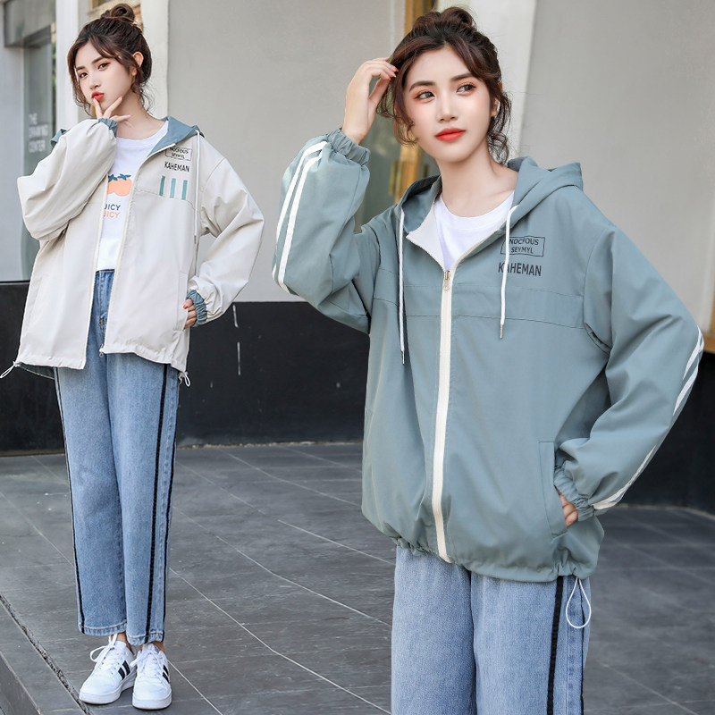 两面穿外套少女春秋2023新款初中高中学生休闲夹克薄款上衣棒球服