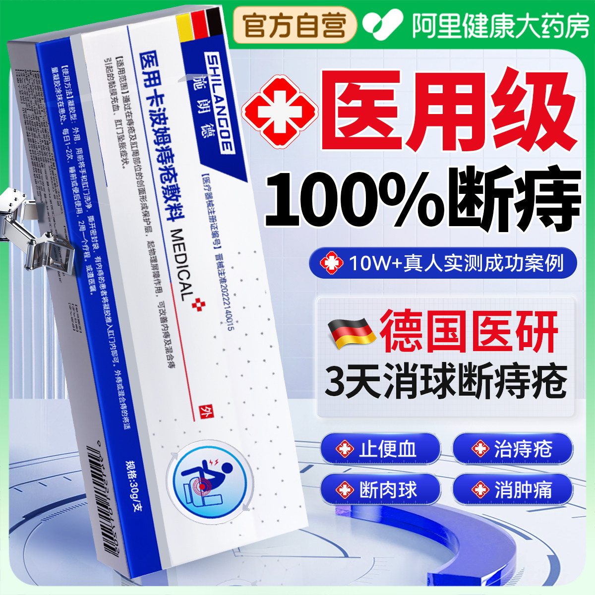 医用痔疮膏卡波姆消肉球女性内外混合痔消痔凝胶肛裂便血瘙痒正品