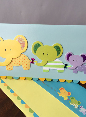 世界著名贺卡品牌 手工制作对折贺卡 添丁祝贺卡 10607