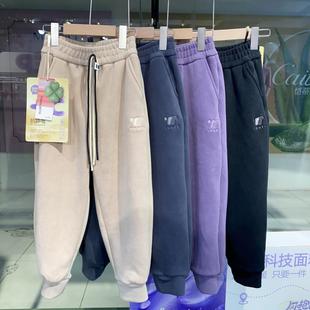 新款儿童绒磨磨童裤男女童加绒加厚休闲外穿保暖裤抗寒防风棉裤冬