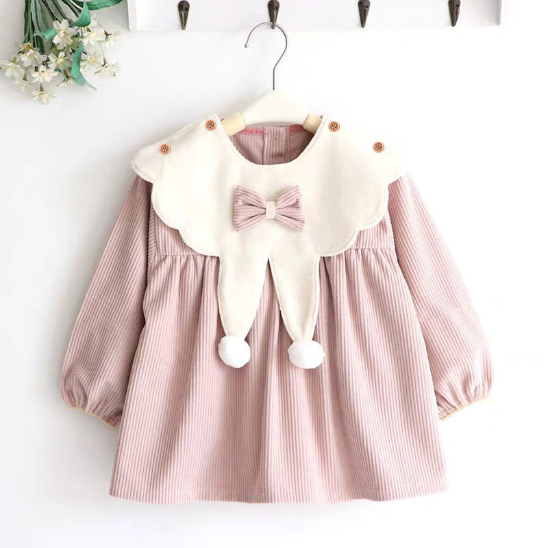 宝宝罩衣女童秋冬防脏倒褂甜美公主围裙儿童反穿衣防水婴儿吃饭衣