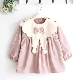 宝宝罩衣女童秋冬防脏倒褂甜美公主围裙儿童反穿衣防水婴儿吃饭衣