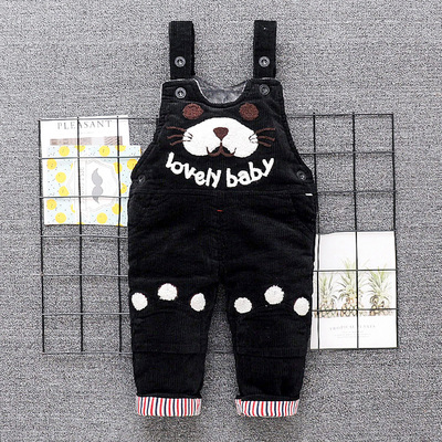 宝宝背带裤加绒加厚保暖裤子