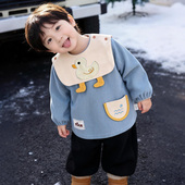 罩衣男宝外穿秋冬儿童洋气防水防脏吃饭画画围兜幼儿园反穿衣围裙