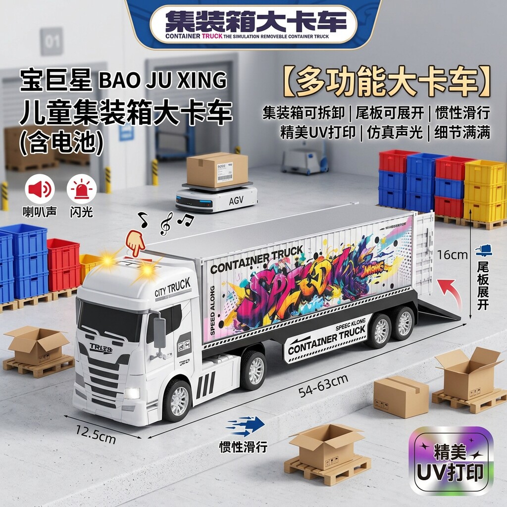惯性车玩具大号斯堪尼亚货柜车