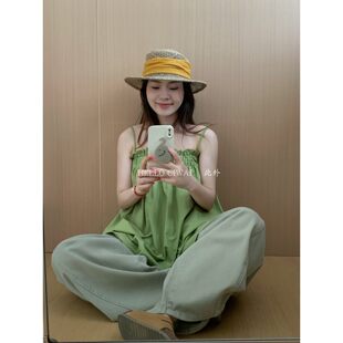 此外 弹力一字肩吊带女2026夏季新款纯色减龄宽松上衣甜美内搭潮