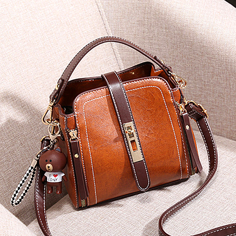 真皮水桶包2025新款牛皮单肩斜挎