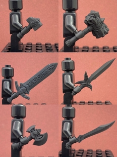 矮人武器系列JOKER第三方3D打印积木人仔武器微缩模型手办摆件