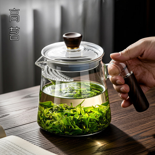 高档加厚月牙公道杯玻璃茶漏过滤