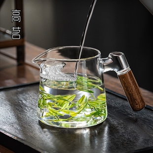 月牙大容量公道杯2026新款高硼硅玻璃高档分茶器茶具过滤一体公杯