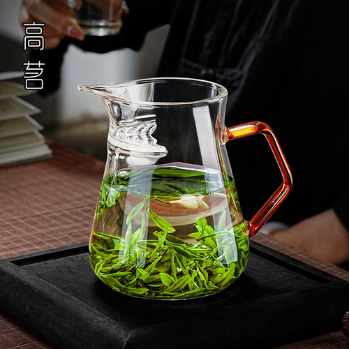 高茗月牙过滤公道杯加厚玻璃茶杯
