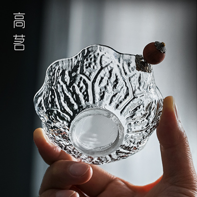 高茗玻璃茶滤套装高档功夫茶具