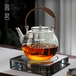 防爆高硼硅玻璃煮茶壶办公室轻奢现代高级感水晶电陶炉烧水壶高端