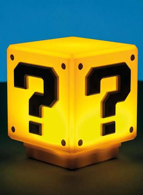 SuperMario超级玛丽马里奥问号方块灯创意复古怀旧发光声装饰夜灯
