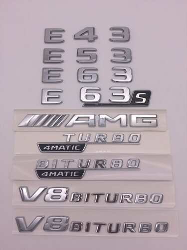 新款BENZ奔驰车标E43 E53 E63s字标后尾标AMG 4MATIC TURBO侧标贴