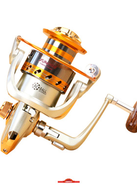 新款慈溪路亚海竿白色渔轮专用前卸力金属纺车轮海钓线杯轮摇臂