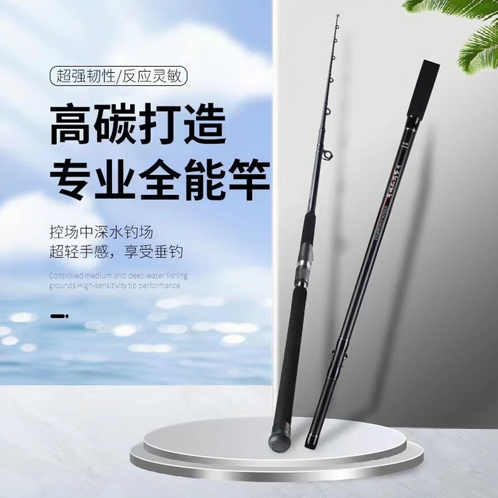 2024新品极速超轻超硬速锚竿可视锚鱼竿轻便海河专用竿海竿路亚竿