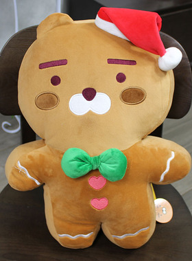 ins创意可爱圣诞姜饼人Ryan公仔抱枕狮子毛绒玩具玩偶圣诞系列