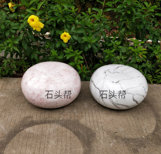 仿真户外室内玻璃钢大理石雕塑园林玻璃纤维鹅卵石坐凳石头坐墩