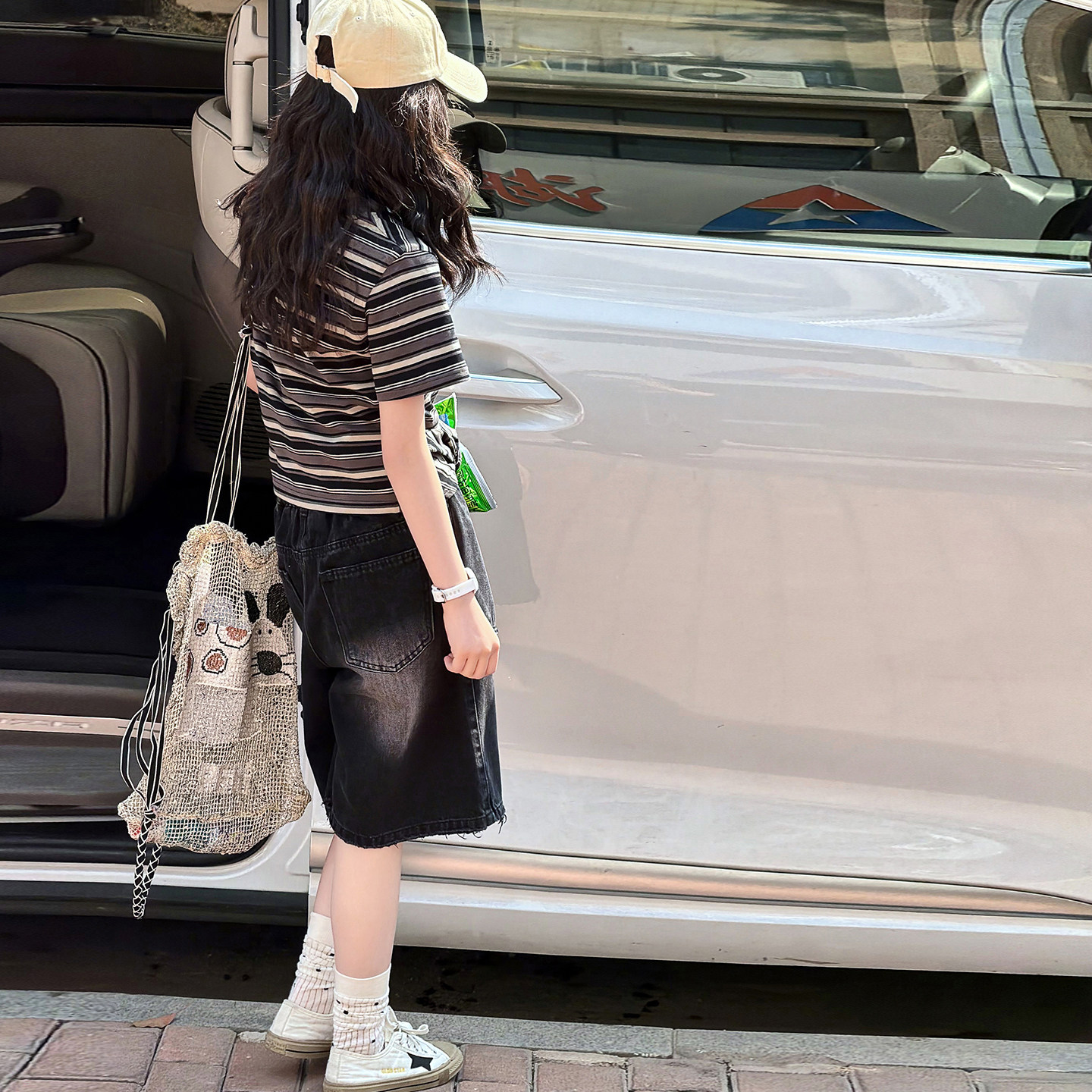 果儿KIDS女童套装儿童女孩短袖牛仔短裤两件套洋气2026夏装新款薄