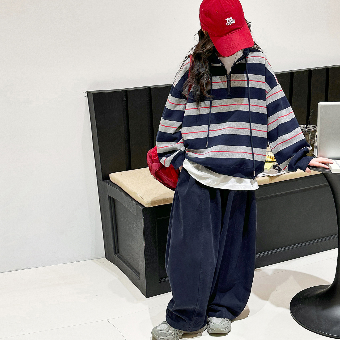 女童套装儿童条纹卫衣裤子两件套