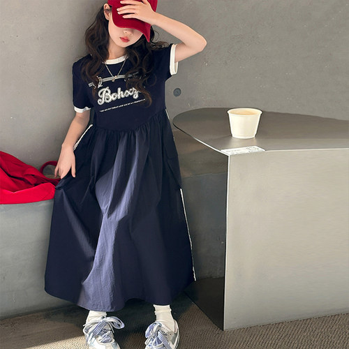 韩国原创童装女童连衣裙儿童短袖裙子夏装新款2026女孩公主裙T恤