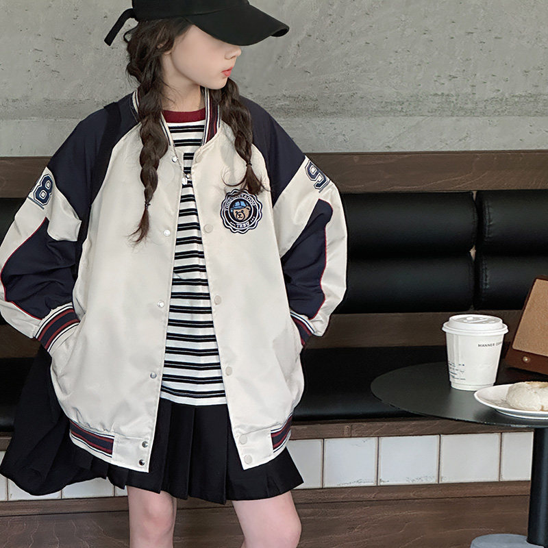 学院风女童外套儿童棒球服2026春装新款韩大童女孩夹克衫上衣洋气